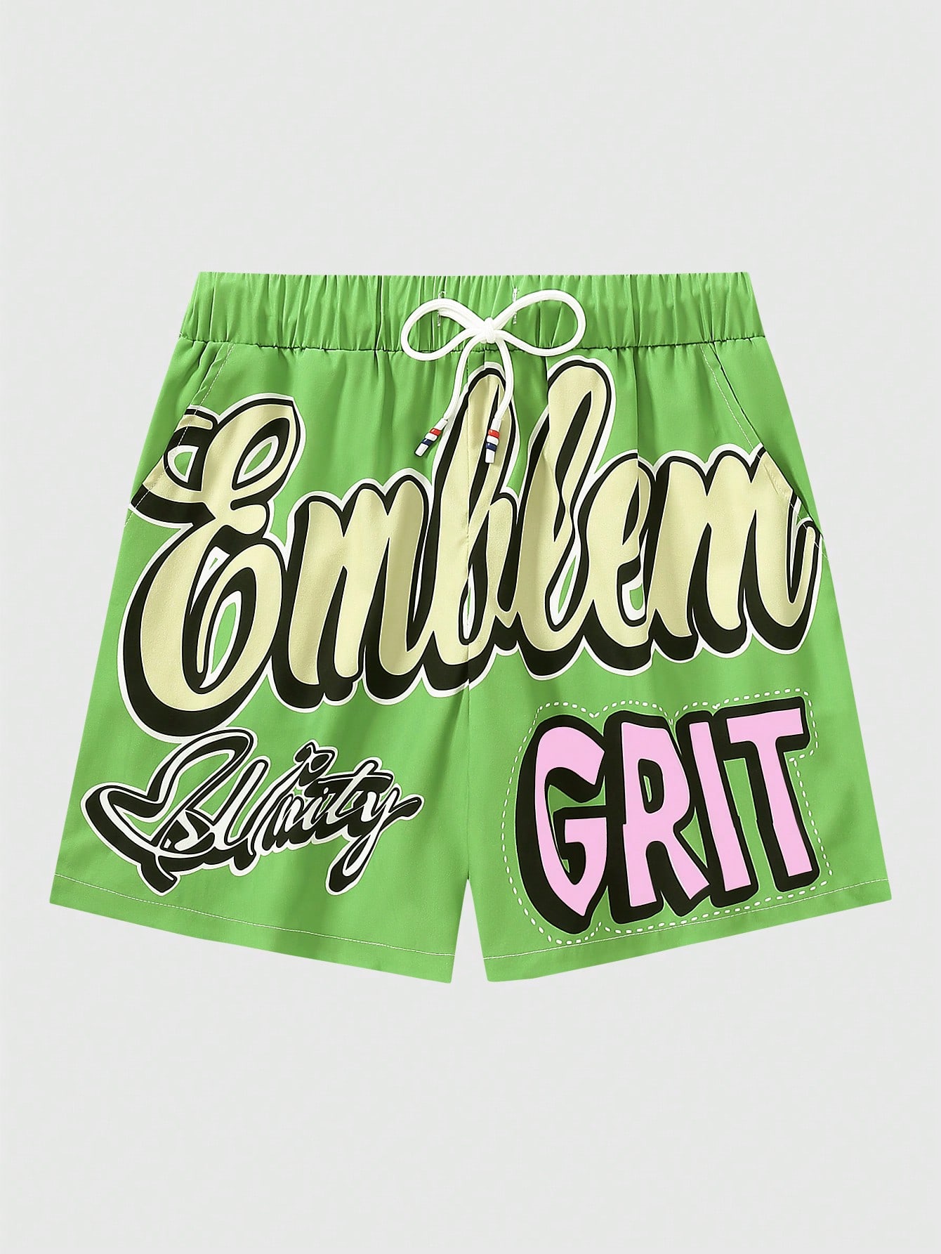 Men's Casual Slogan Printed Shorts Suitable For Spring And Summer