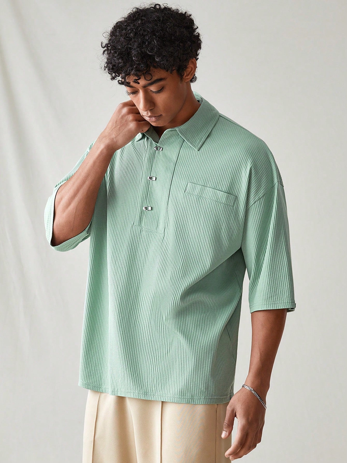 Men's Summer Solid Color Short Sleeve Casual Polo Shirt