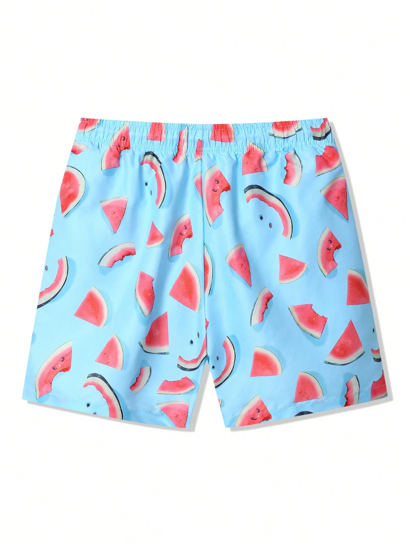 Men\ Watermelon Print Vacation Style Beach Shorts