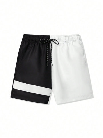 Men Patchwork Casual Beach Shorts For Holiday Outfits