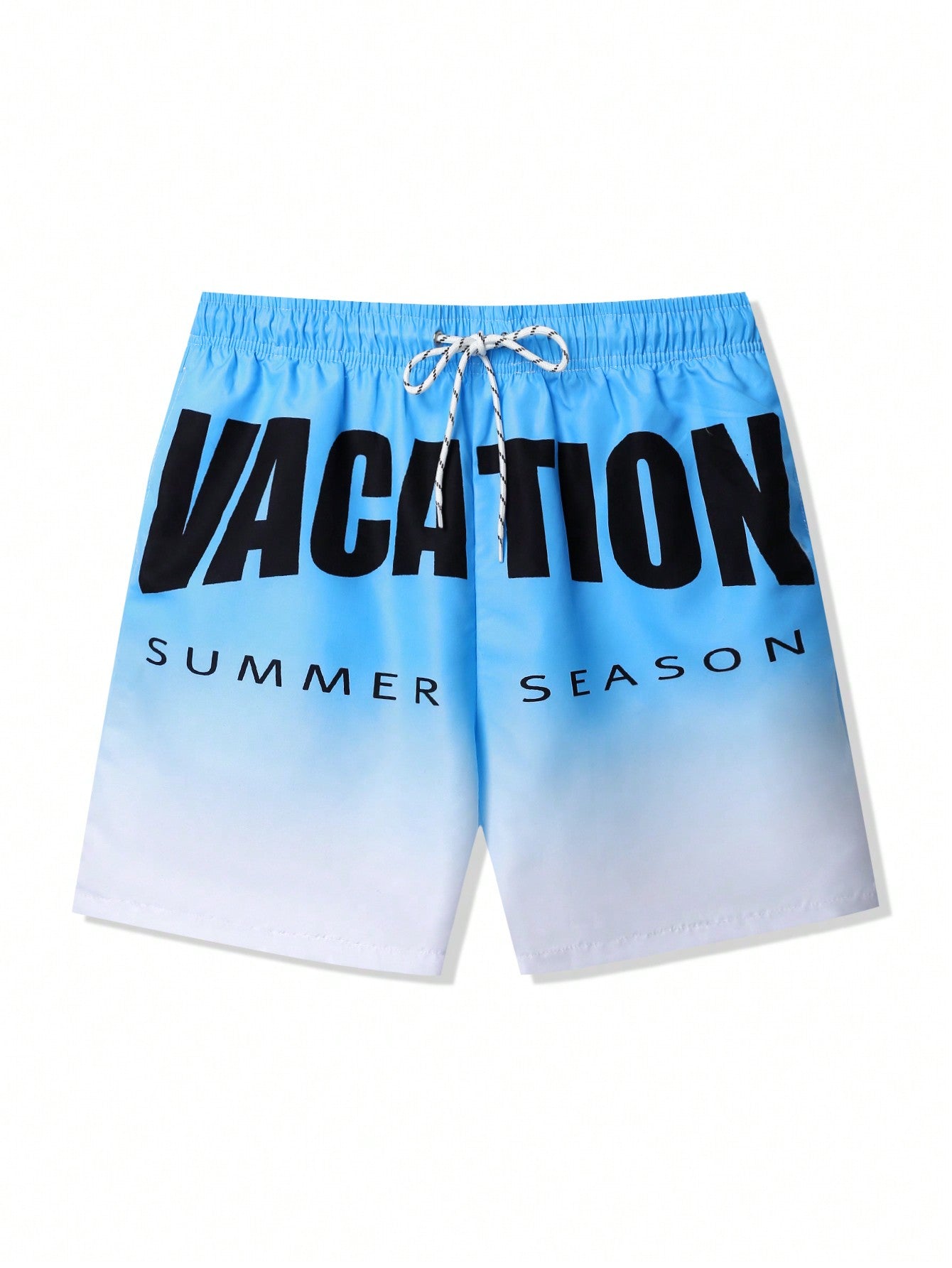 Men Casual Beach Shorts With Letter Print And Gradient Color