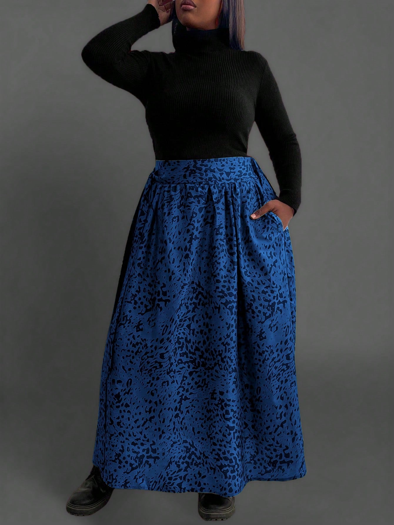 Plus Size Women's Leopard Print Skirt