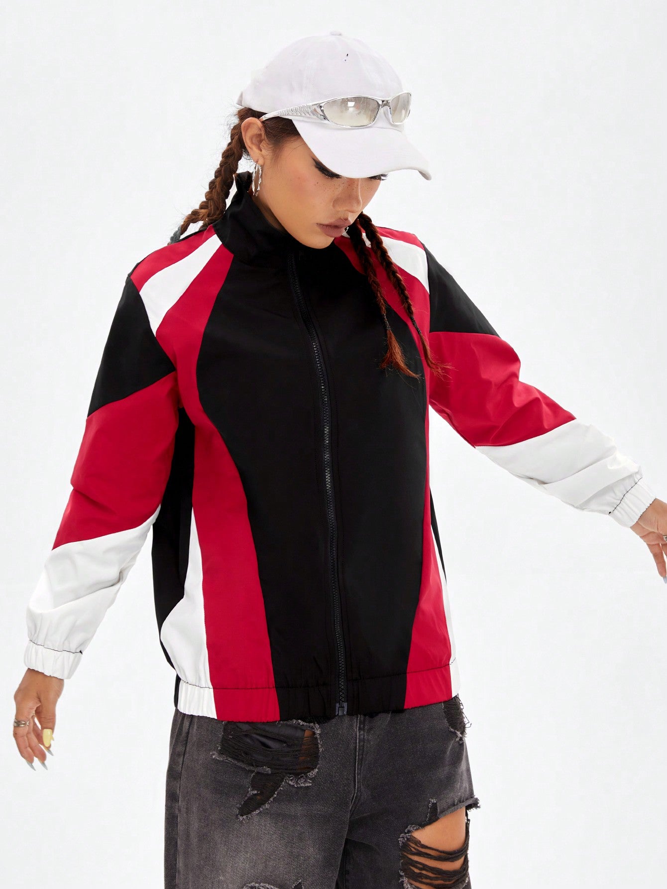 Colorblock Zip Up Jacket