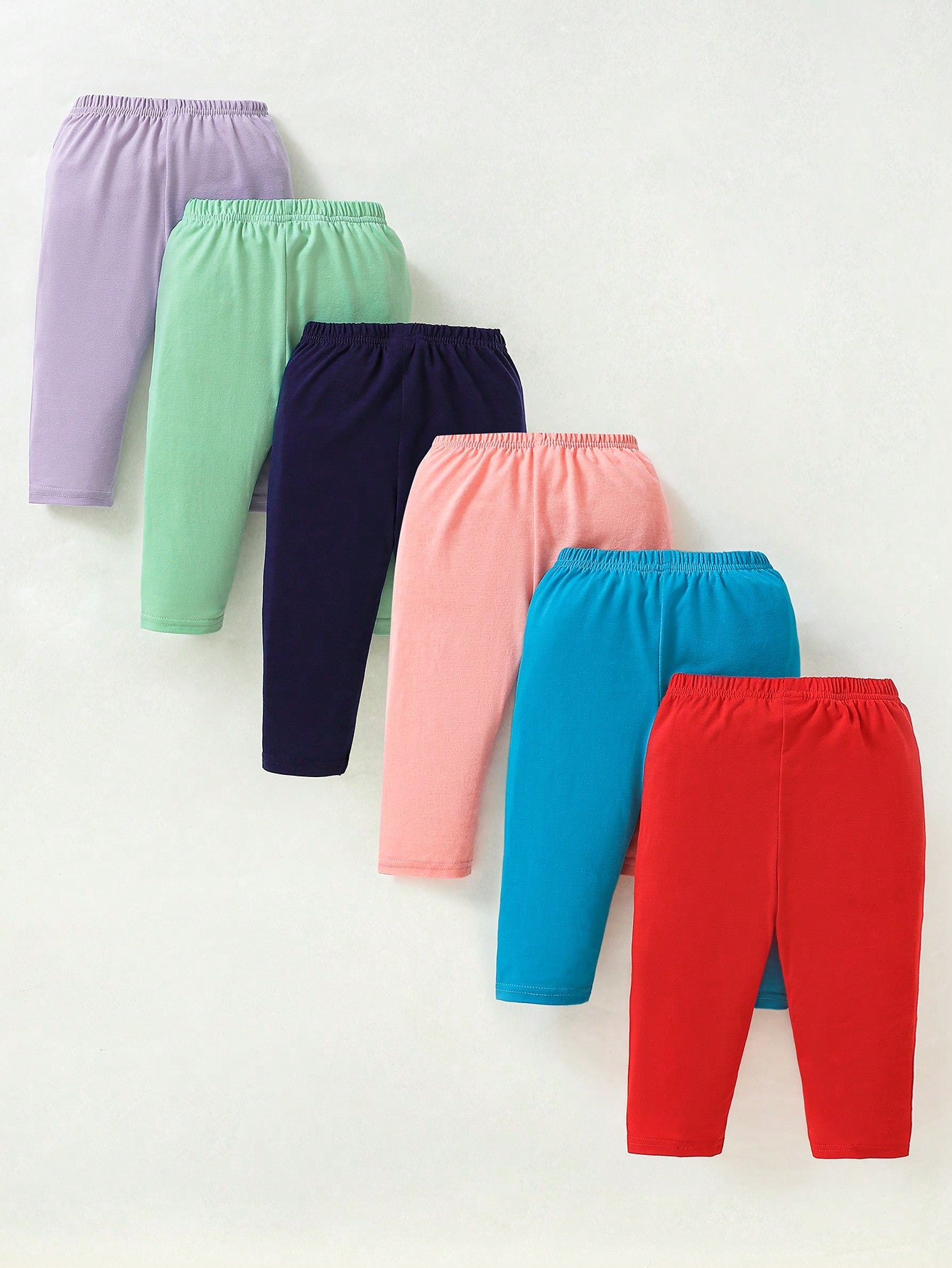 Baby Girl Solid Color Elastic Waist Pants Bottoms