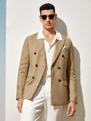 Linen Summer Men`S Woven Business Jacket