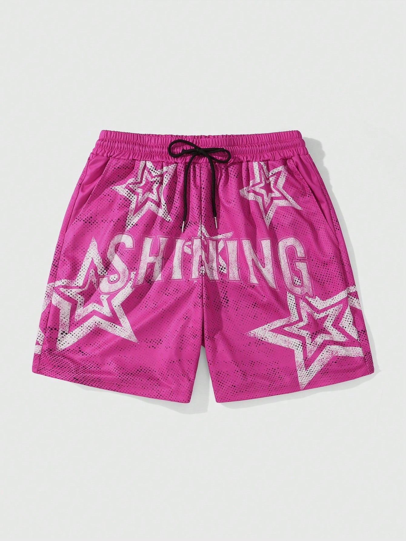 Men Star Printed Drawstring Waist Shorts For Summer