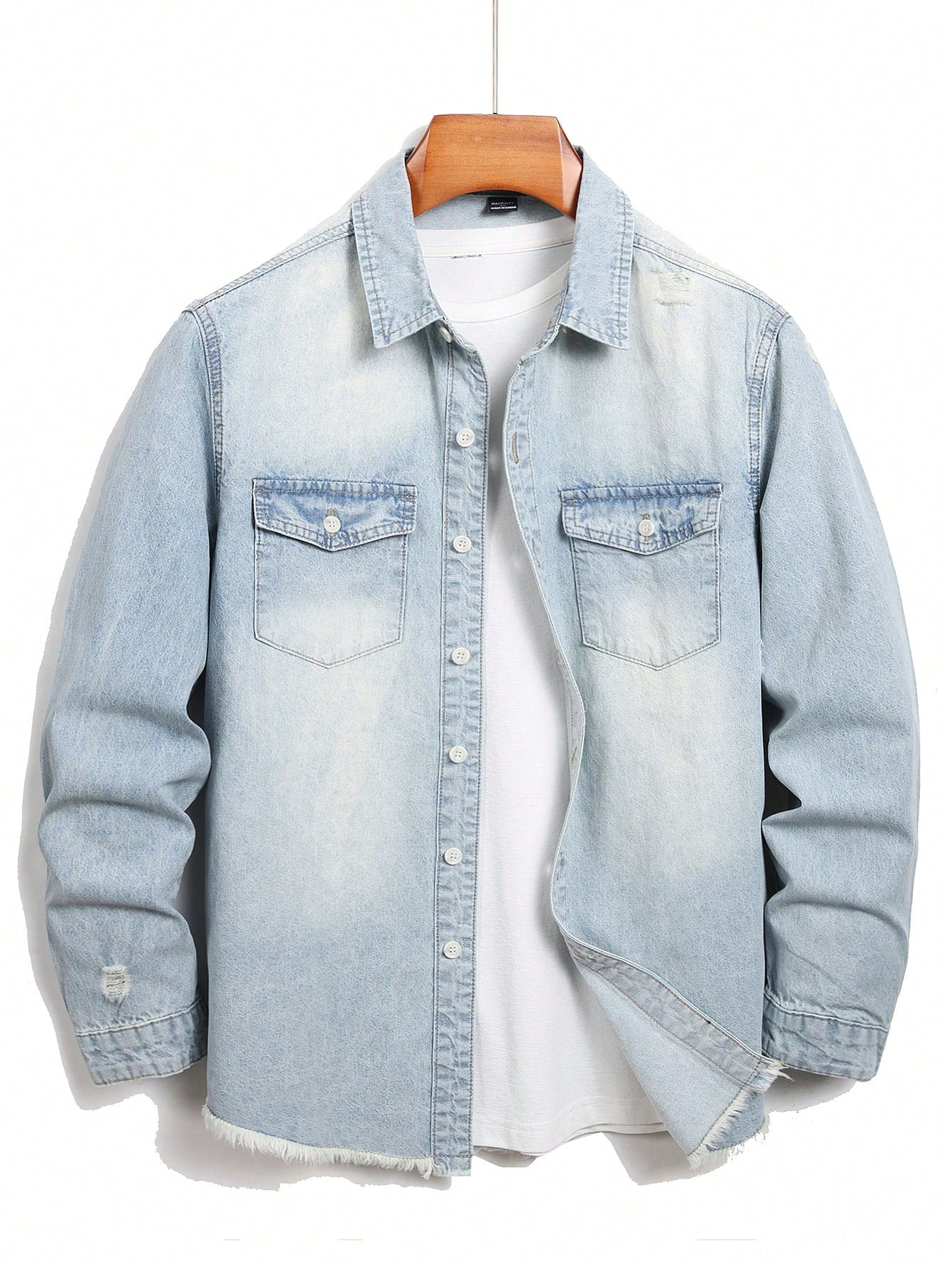 Men Daily Casual And Versatile Denim Shirt