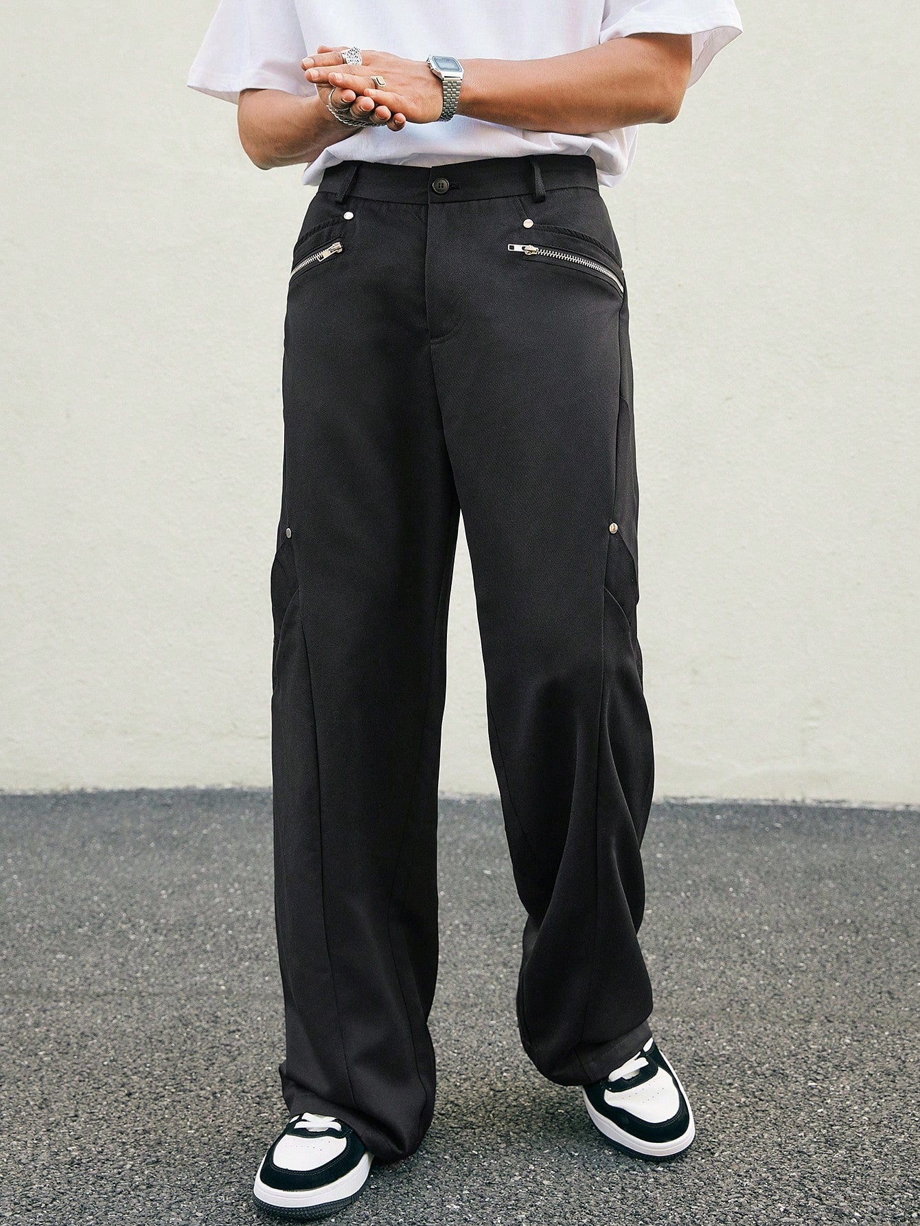 Men's Zipper Design Casual Pants