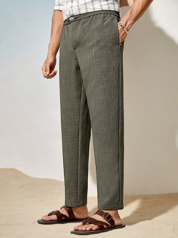 Easy Care Men Woven Straight-Leg Pants