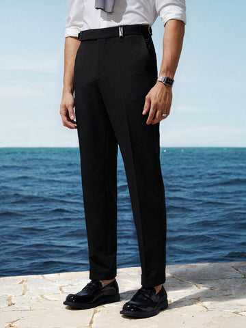 Easy Care Solid Woven Business Men Suit Trousers