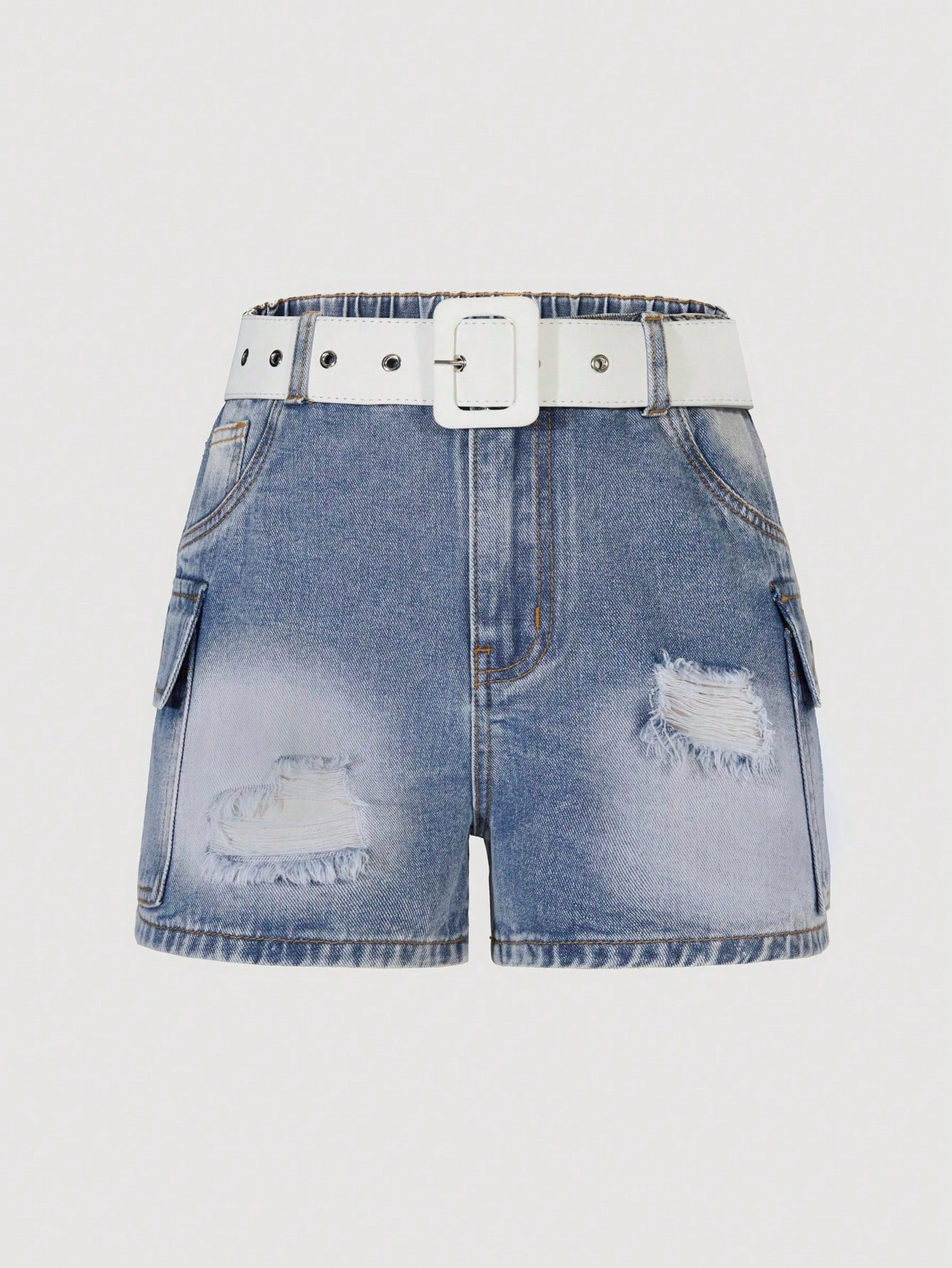 Teen Girl Fashionable Street Style Denim Shorts