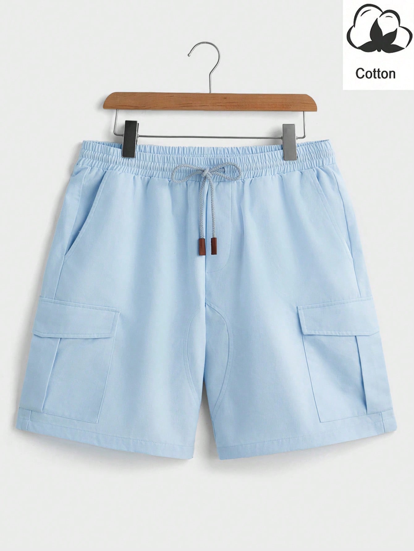 Woven Casual Men Solid Color Simple Daily Shorts