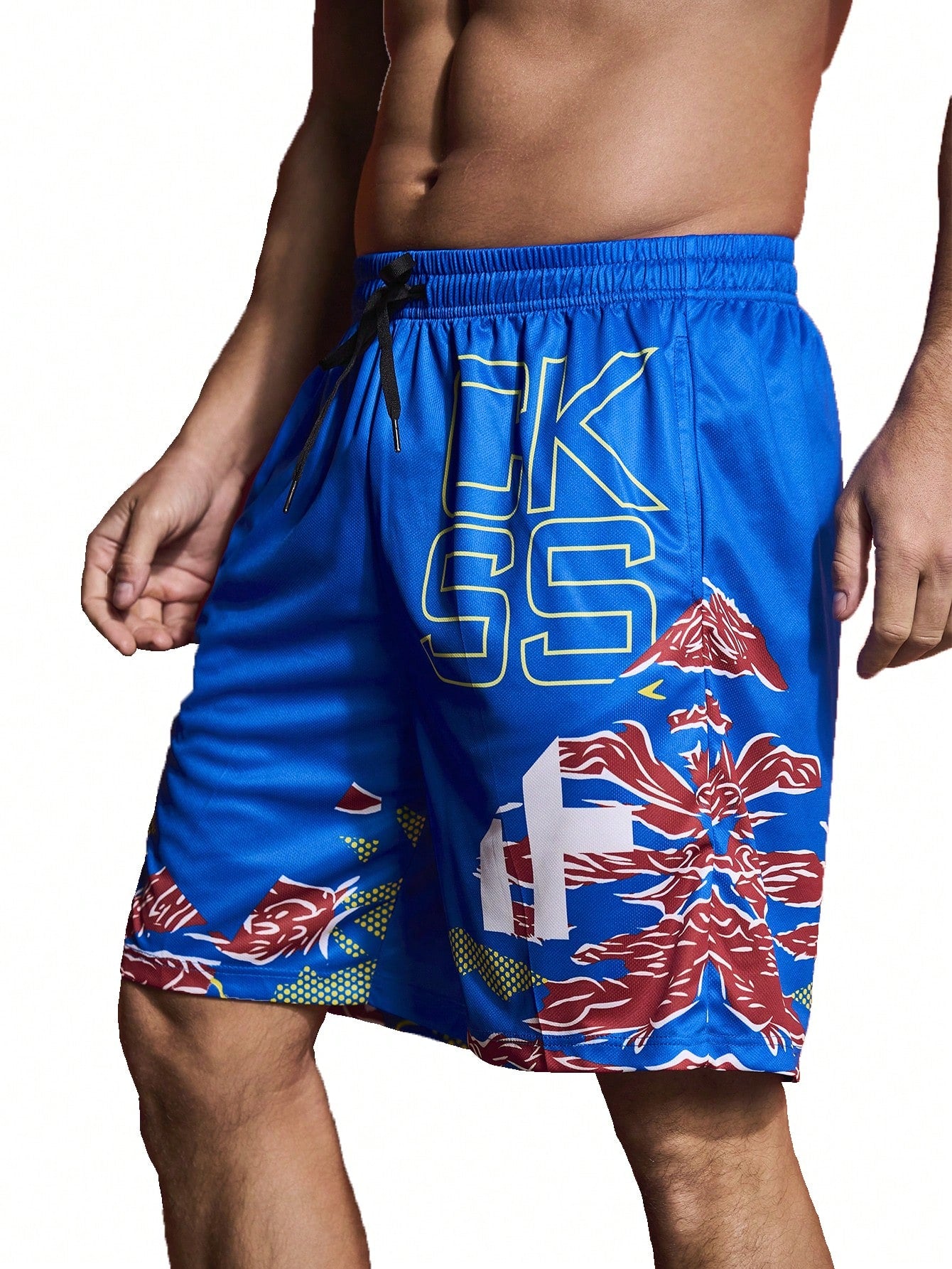 Men Fashionable Loose Fit Casual Printed Sports Shorts For Summer