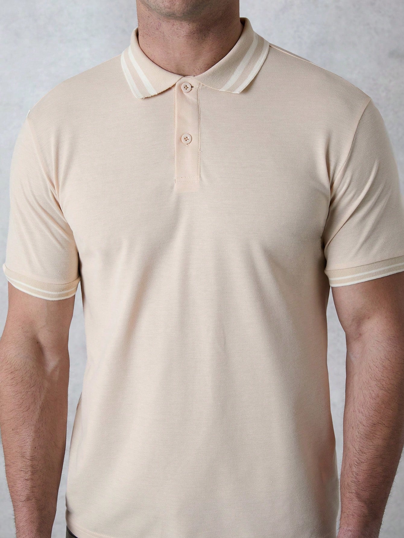 Men's Loose-Fit Short Sleeve Polo Shirt In Khaki, Summer Business