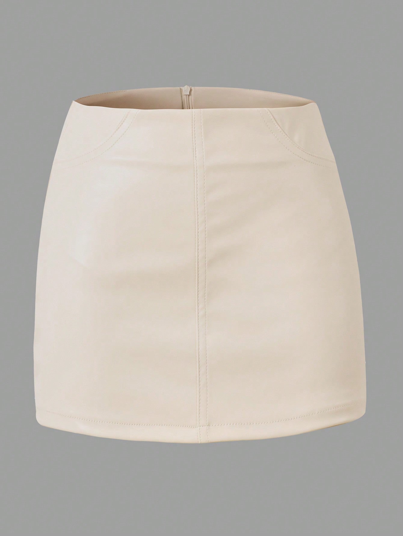 Casual Solid Color Back Zipper Skirt For Summer