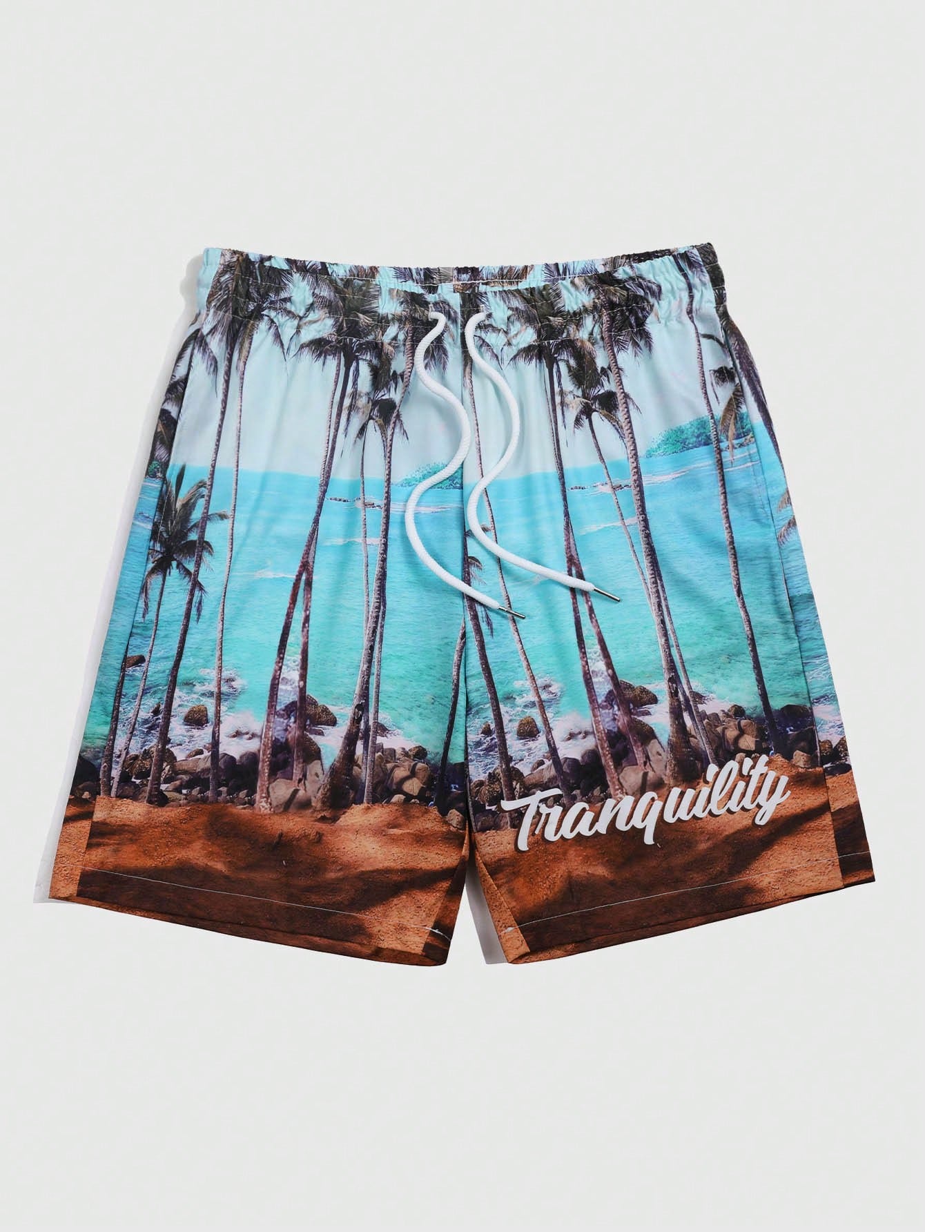 Men's Summer Simple Printed Drawstring Shorts