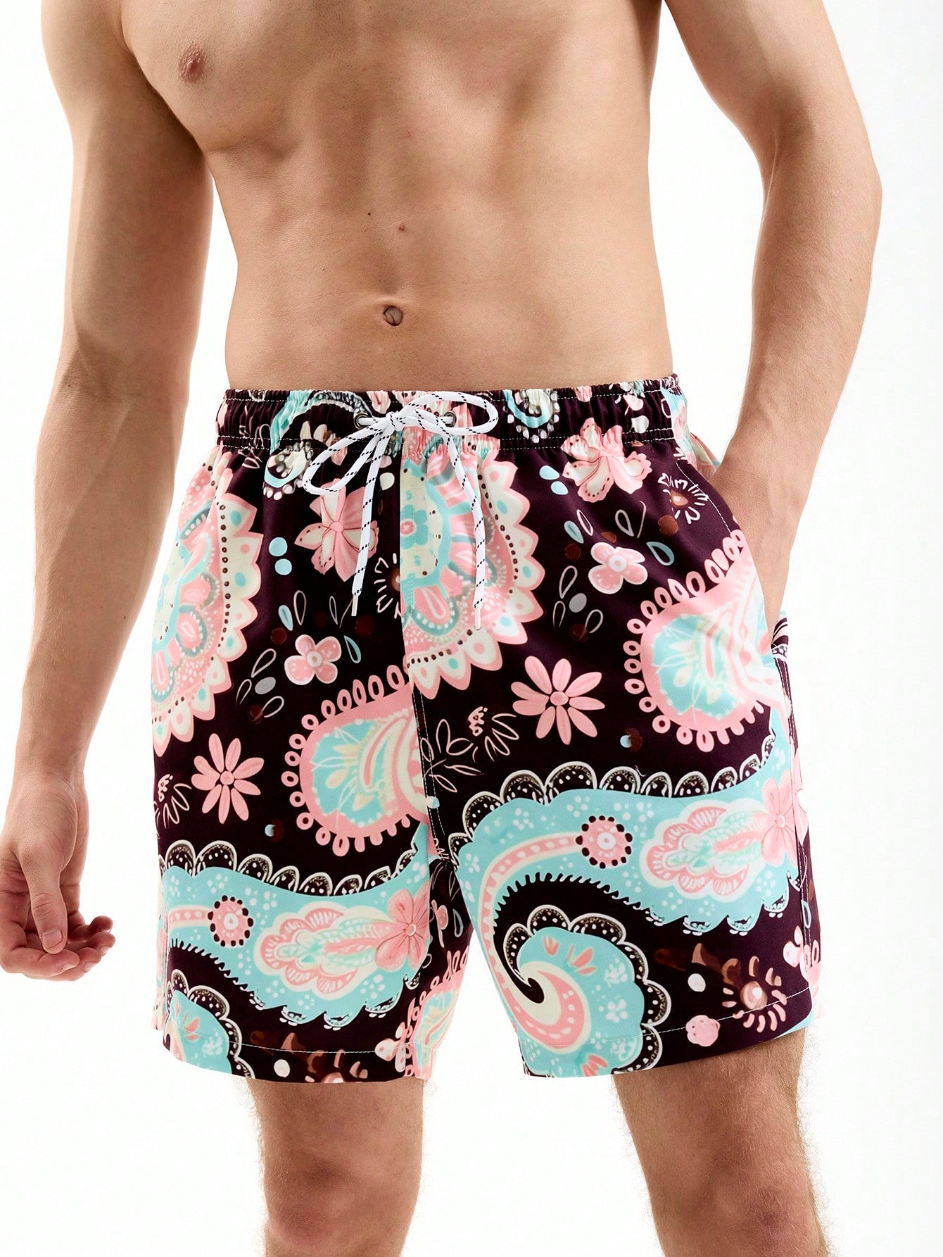 Men's Floral Printed Casual Beach Shorts For Vacation