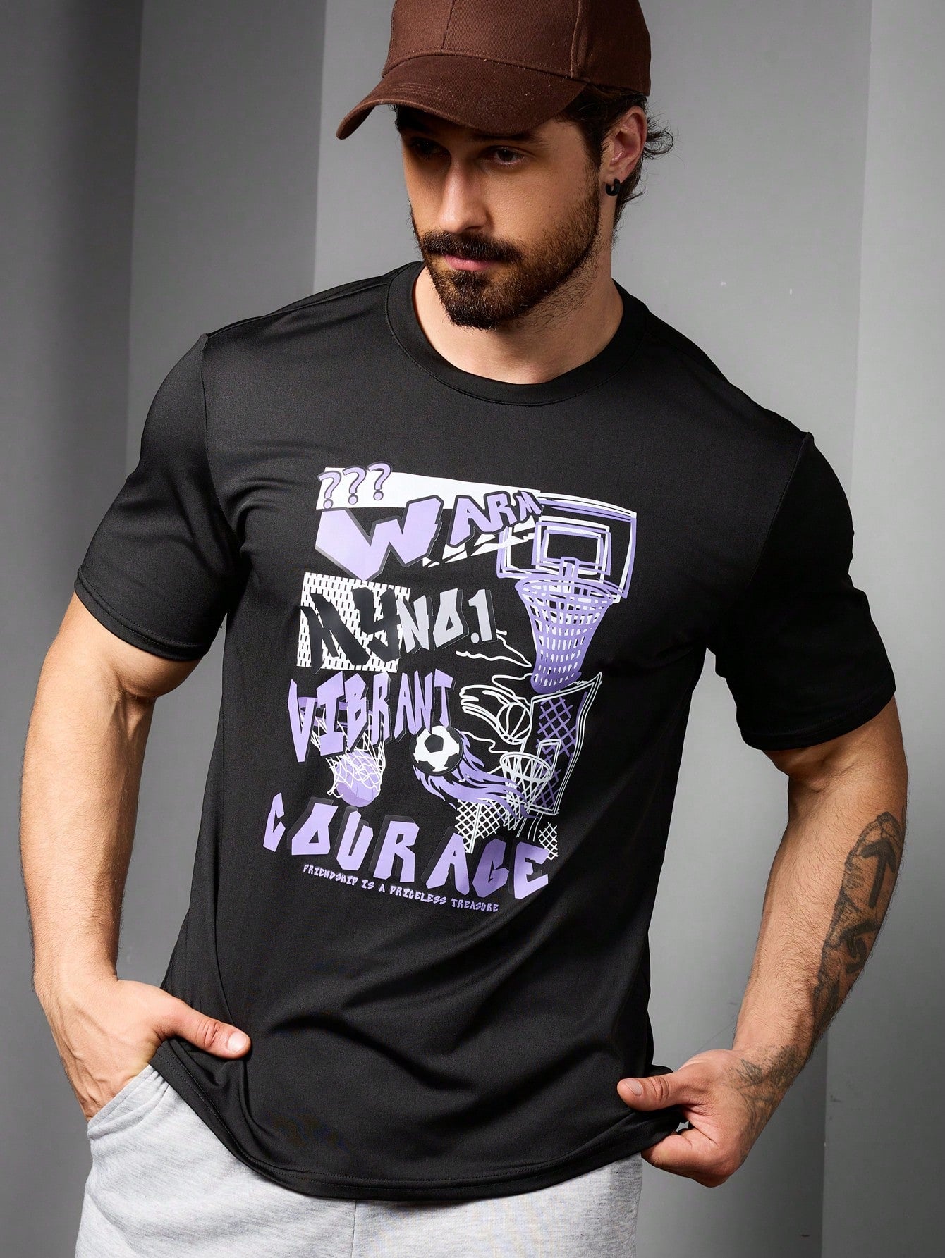 Men's Fashion Printed Short Sleeve Sports T-Shirt