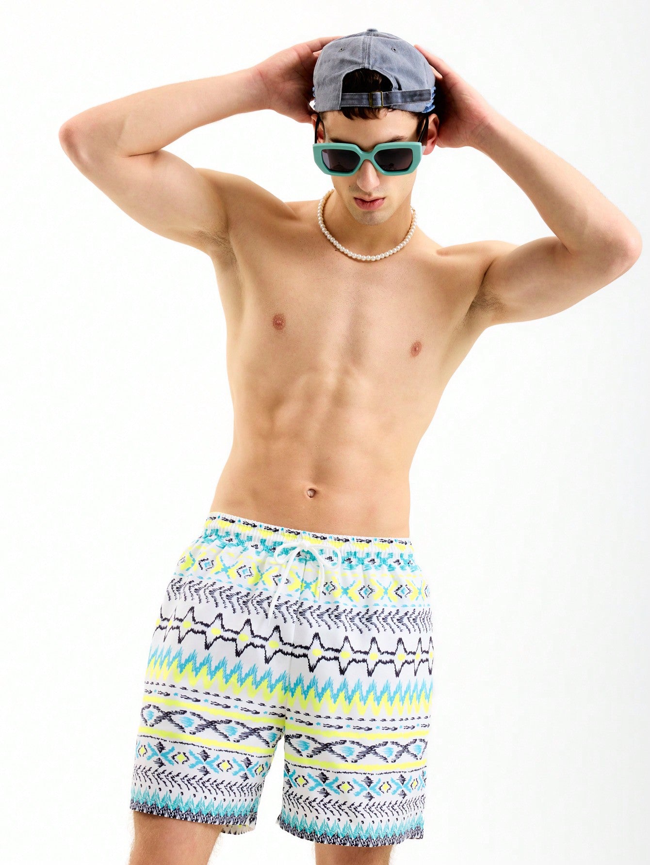 Men's Vacation Casual Geometric Print Beach Shorts