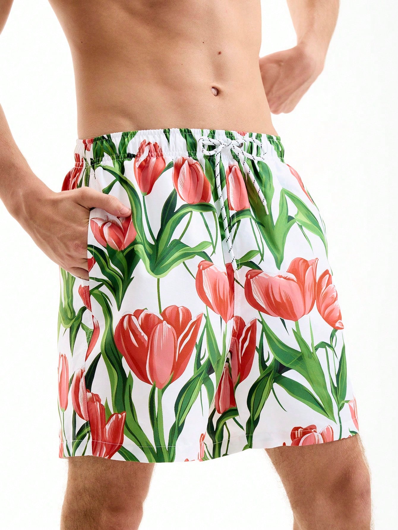 Men's Floral Printed Vacation Casual Beach Shorts