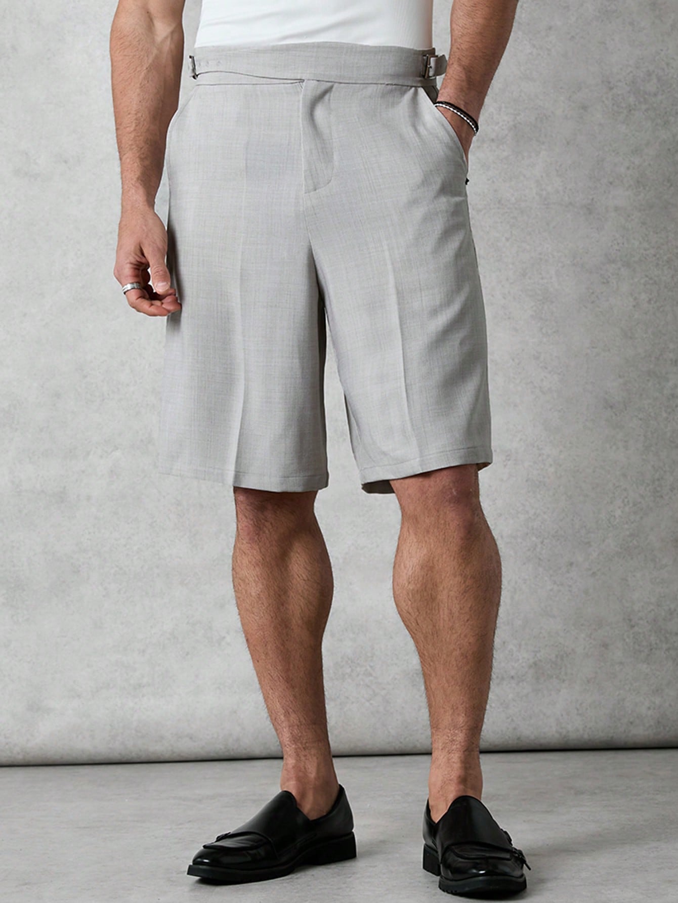 Men's Loose Neapolitan Suit Shorts In Gray