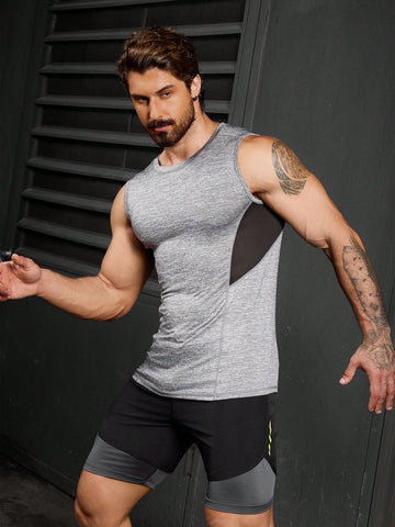 Men's Summer Slim Fit Colorblock Sports Tank Top