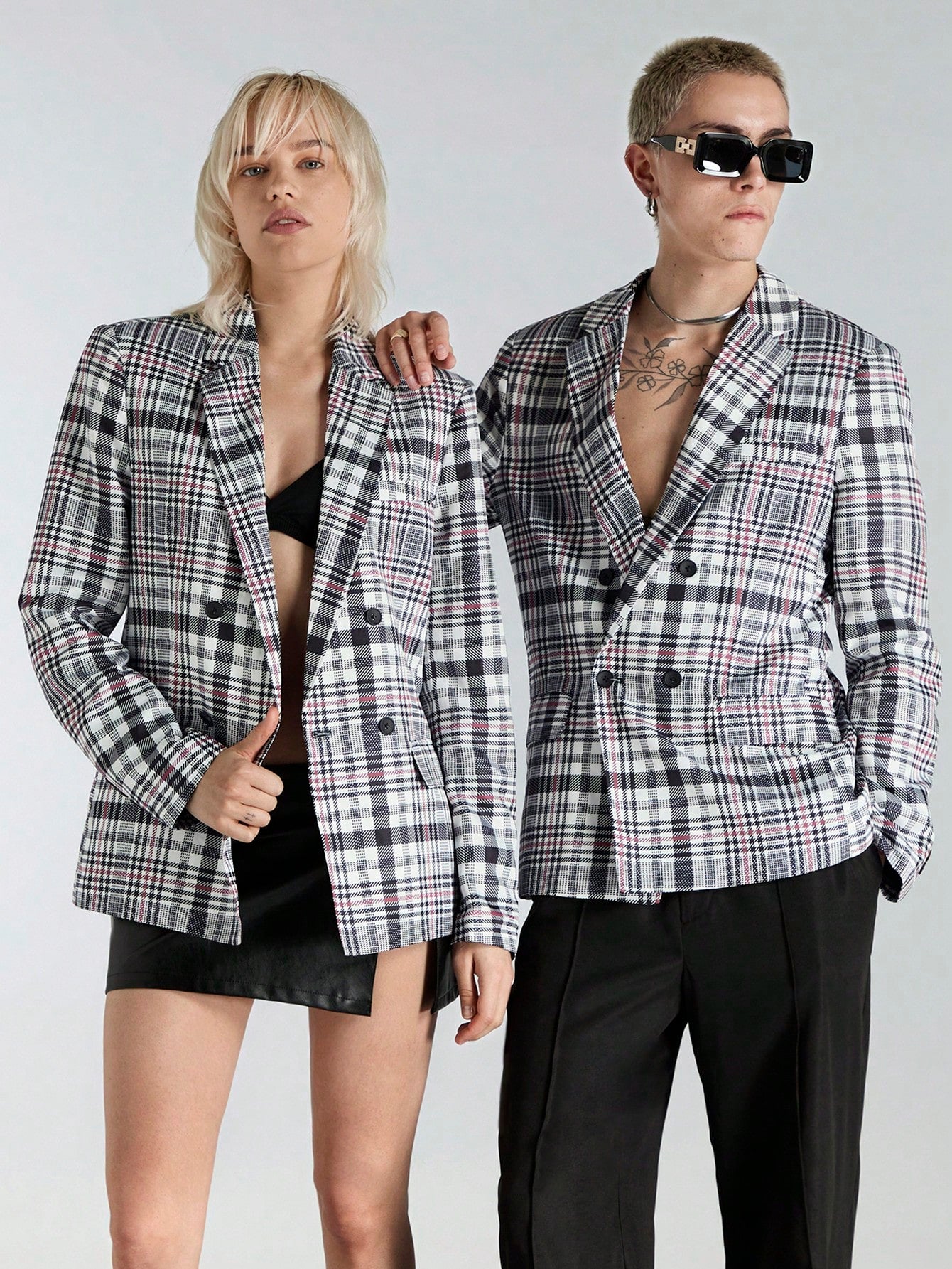 Men's Fashion Plaid Design Woven Casual Blazer For Daily Wear