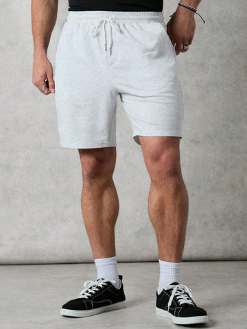 Men's Relaxed-Fit Sports Shorts With Detail Pocket In Grey