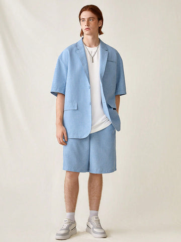 Woven Casual Suit Shorts Two-Piece Set