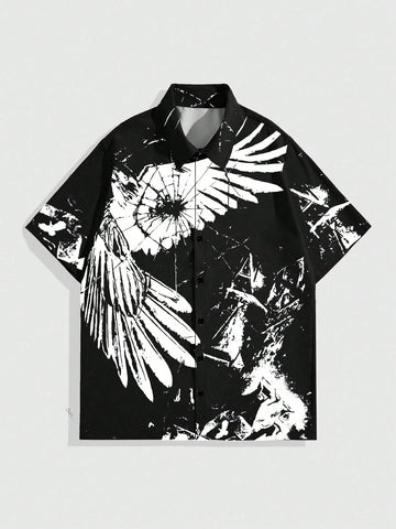 Men Summer Casual Trendy Printed Short Sleeve Shirt