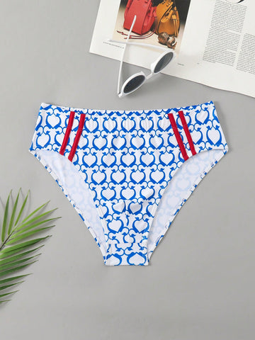 Men's Printed Casual Swimwear Matching Triangle Shorts