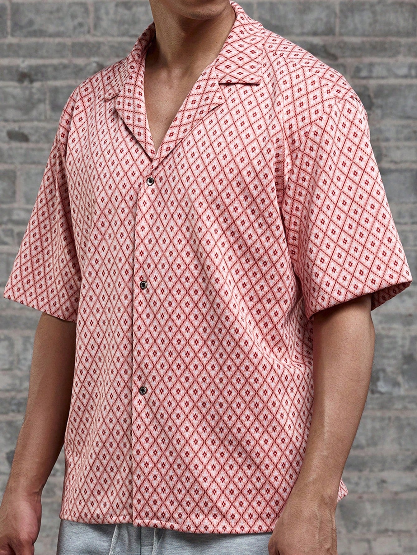 Men Printed Short Sleeve Casual Hawaiian Shirt With Single Breasted Closure, Spring Summer