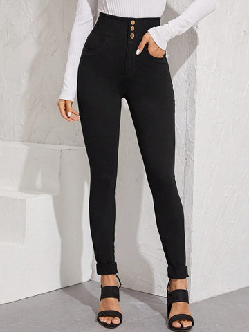 Women's High Waisted Solid Color Casual Pants