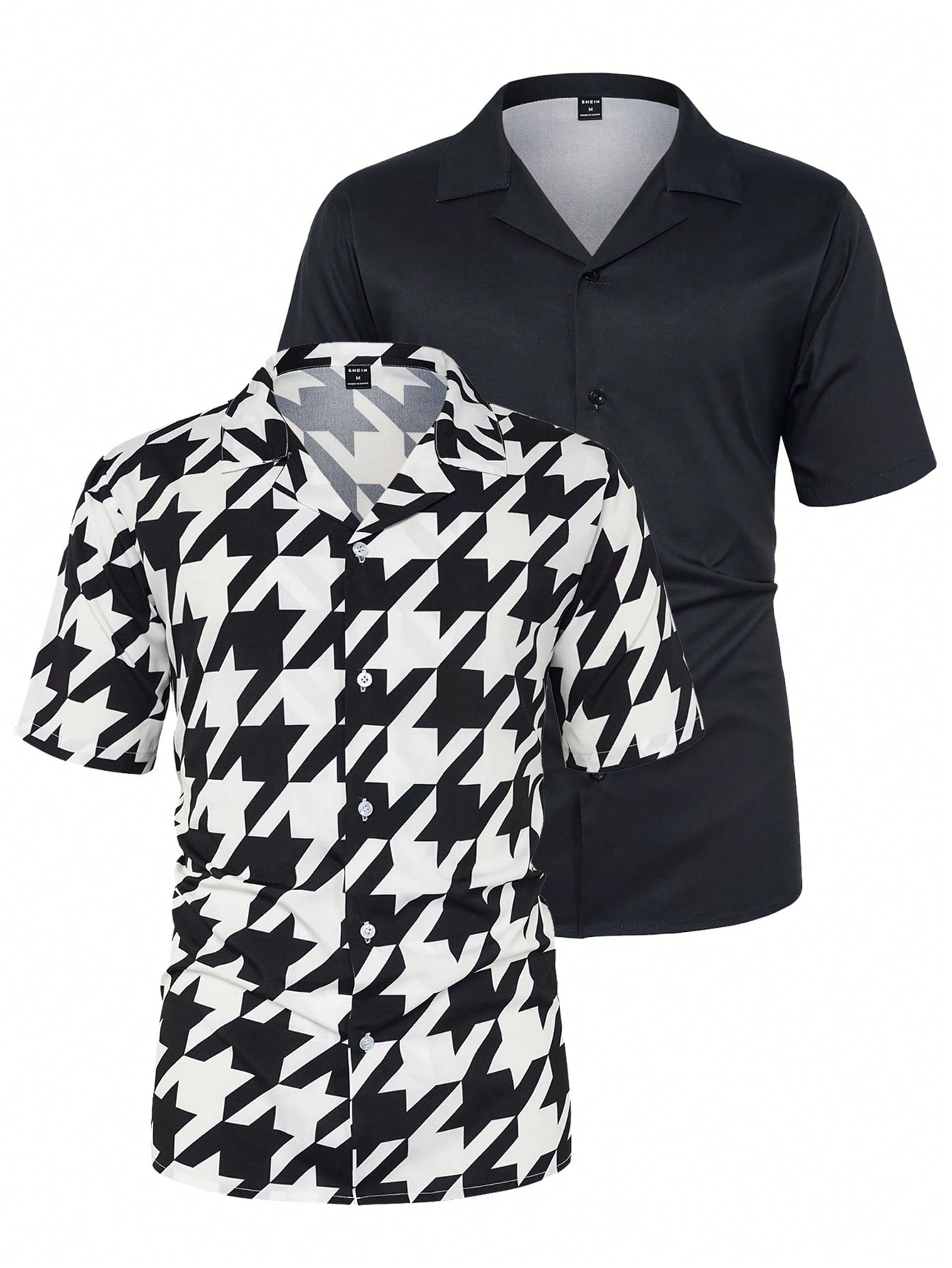 Men's Summer Short Sleeve Casual Shirt With Contrast Collar