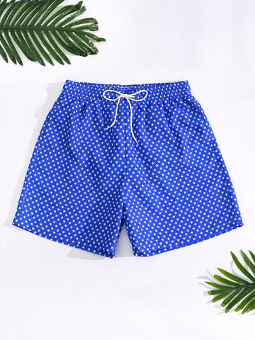 Men's Summer Holiday Pentagram Allover Print Beach Shorts