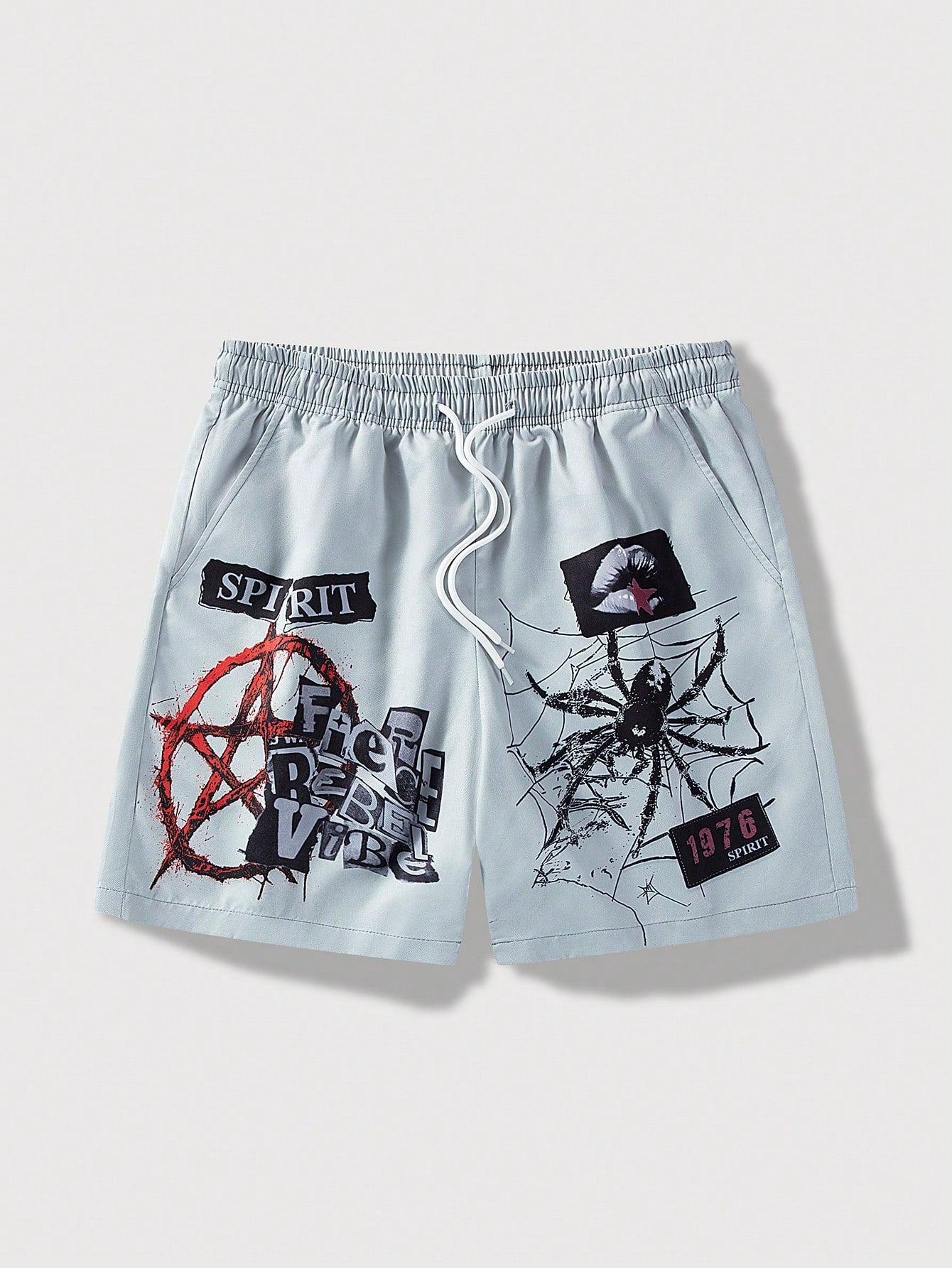 Men's Punk Printed Shorts, Summer