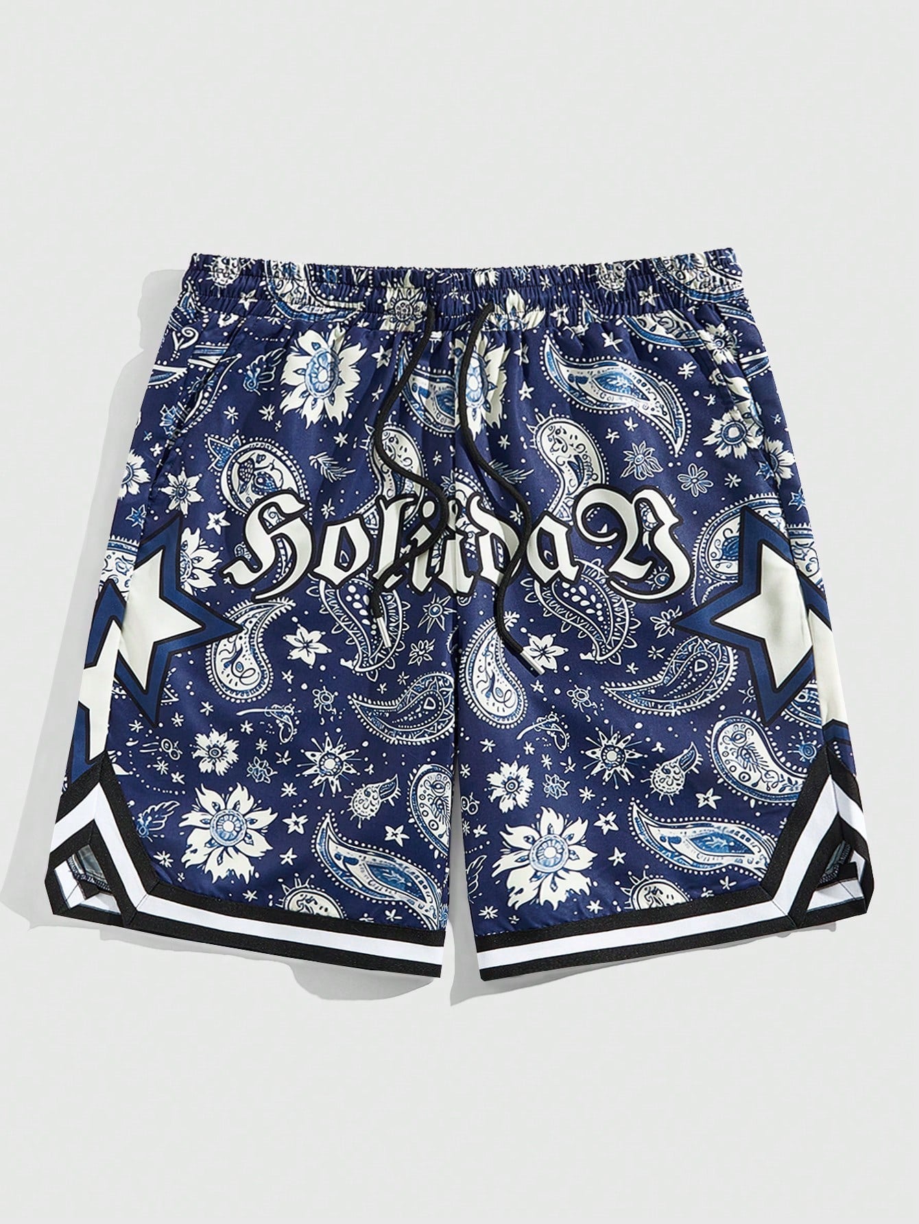 Men's Slogan Printed Shorts, Suitable For Daily Wear In Spring And Summer