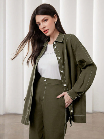 Women's Fashionable Loose Casual All-Match Shirt For Daily Wear