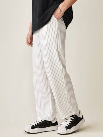 Woven Striped Print Daily Casual Matching Lounge Pants