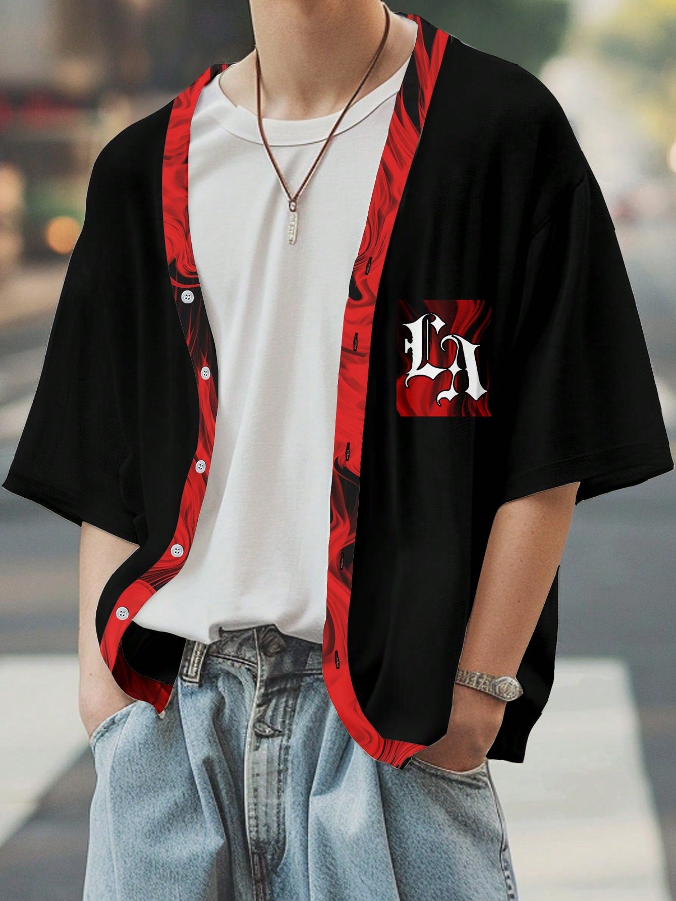 Men's Summer Letter Printed V-Neck Short Sleeve Casual Basketball Jersey