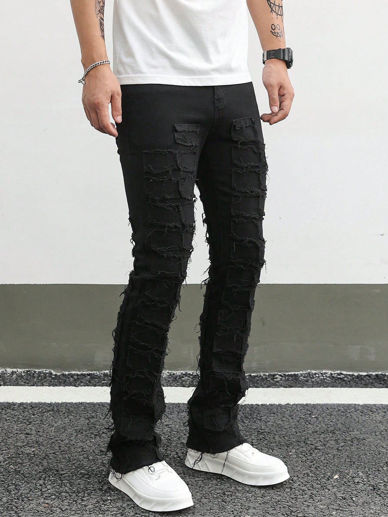 Men'S Frayed Edge Denim Jeans