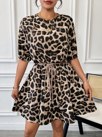 Women Dresses Leopard Dress  Summer Clothes Summer Women Dresses Women Vintage Clothes Hawaiian Dress Old Money Summer Dress Midi Business Casual Work Dress Friends Casual Dress Summer Outfits Wedding Guest Summer Going Out Tops Business Casual