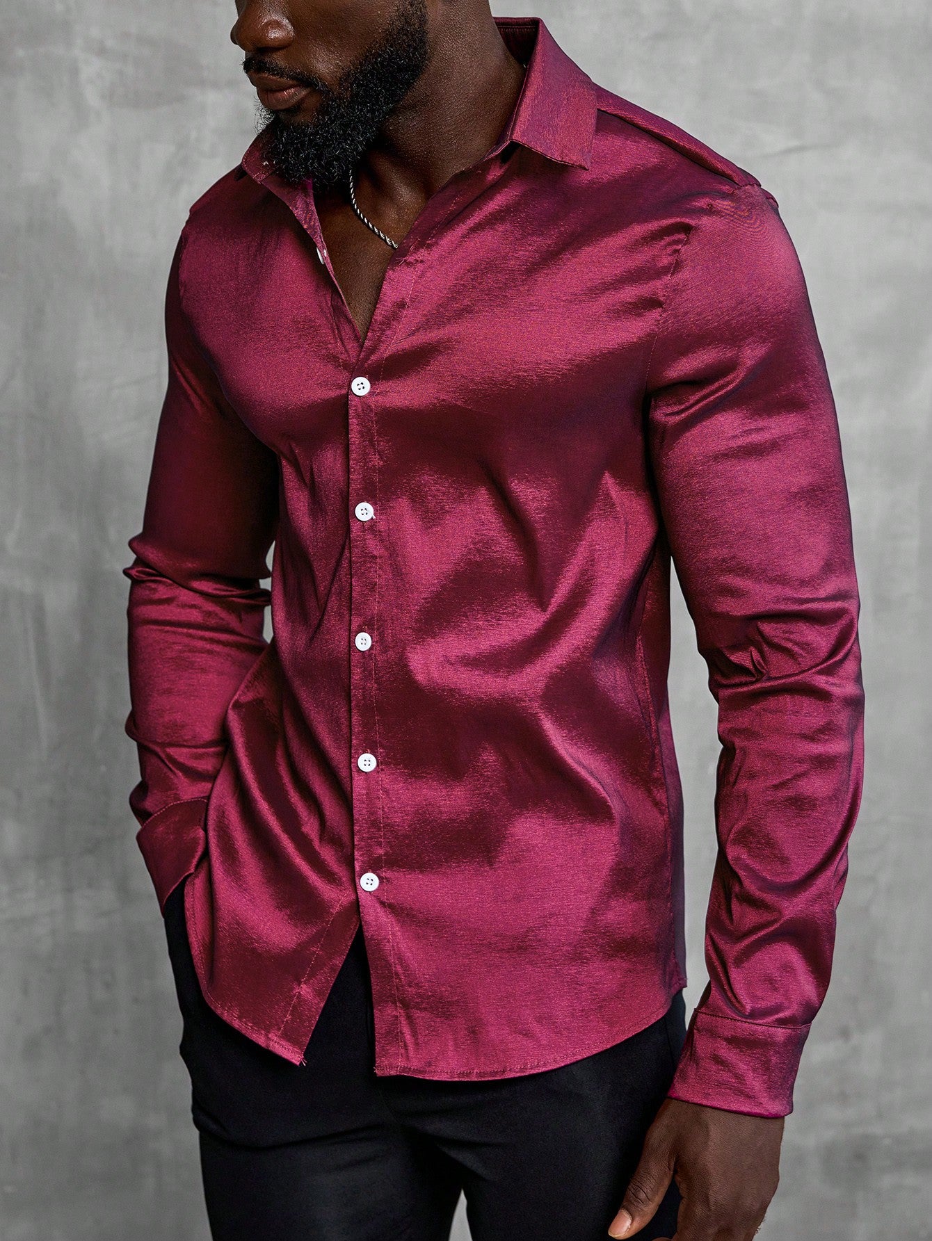 Men's Casual Commuter Button-Down Long Sleeve Shirt