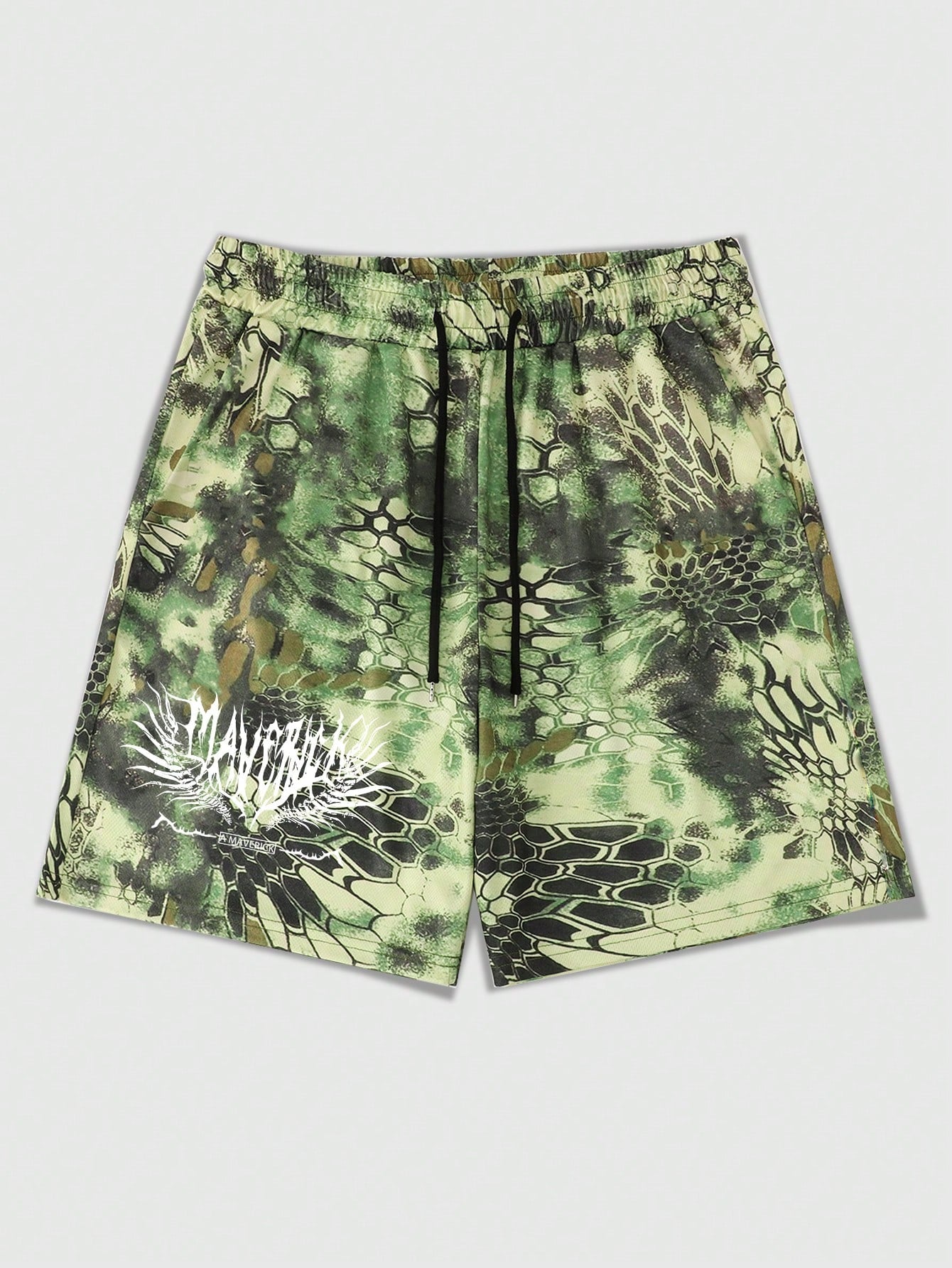 Men's Stylish Tie-Dyed Printed Drawstring Waist Shorts, Summer