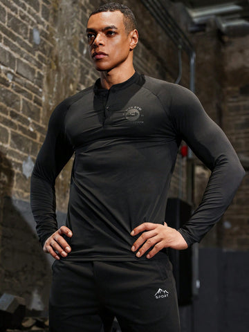 Men's Fashionable Slim Fit Long Sleeve Fitness Athletic T-Shirt