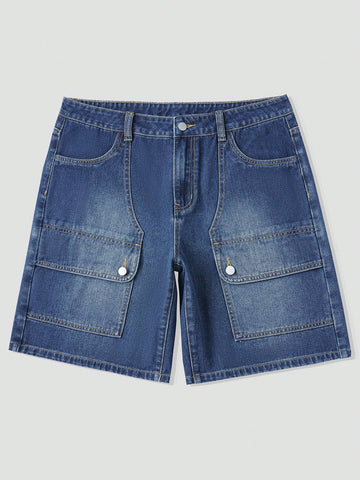 Men's Casual Loose Fit Denim Shorts With Pockets For Daily Wear And Travel