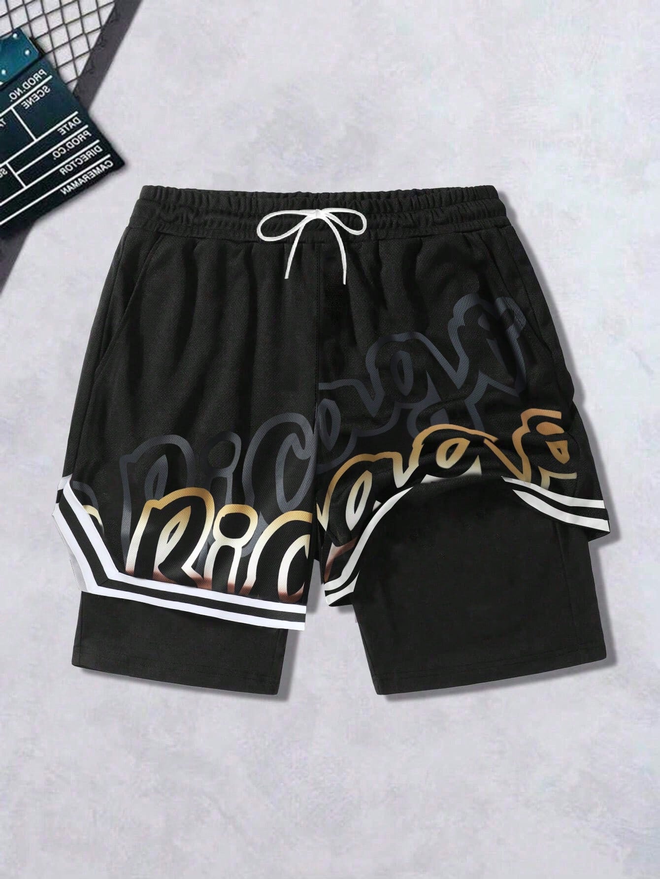 Men's Casual Summer Shorts With Letter Print