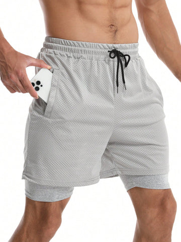 Men's Solid Color Simple Style Casual Drawstring Shorts