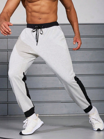 Men's Fashionable Loose Fit Colorblock Sports Pants