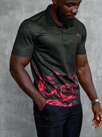 Men's Floral Printed Short Sleeve Casual/Commute Polo Shirt, Summer